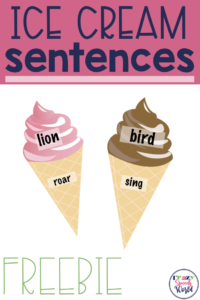 Ice Cream Sentences Freebie