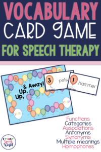 Vocabulary game for speech therapy