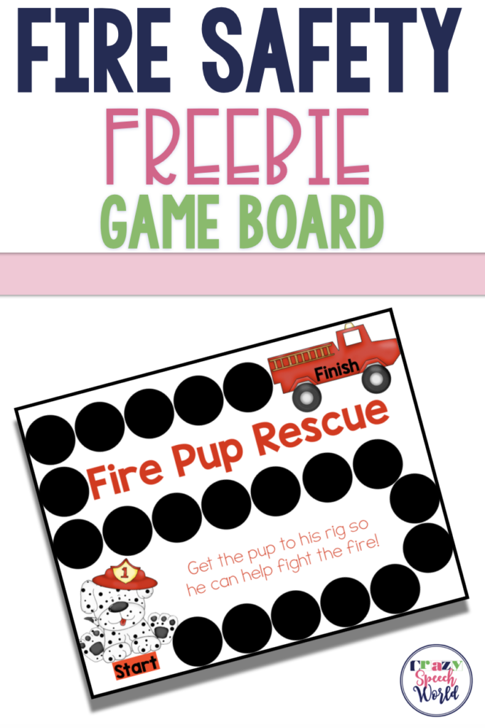 Fire safety game board freebie