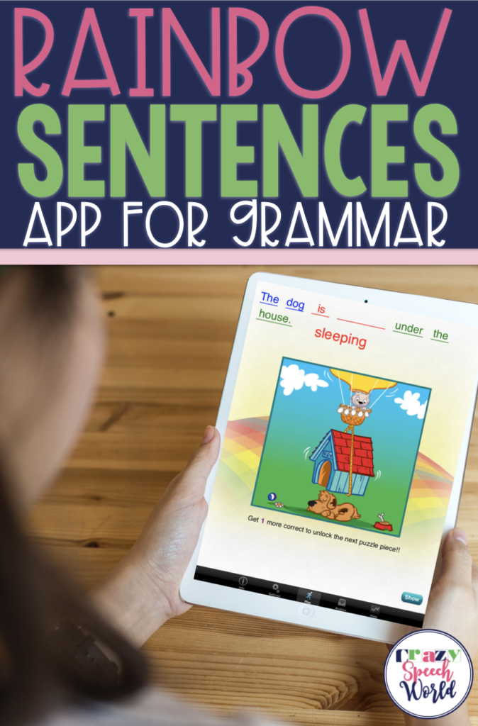 Rainbow sentences app for grammar