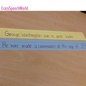 Sentence Strips Main Idea!