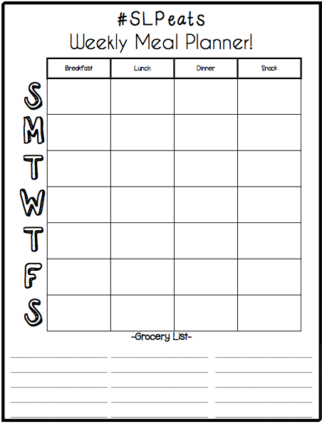 #SLPeats Meal Planner!