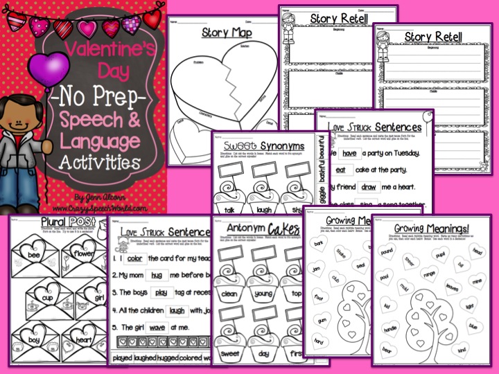 Valentine's Day No Prep for Speech Therapy