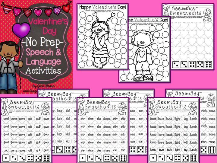 Valentine's Day No Prep for Speech Therapy