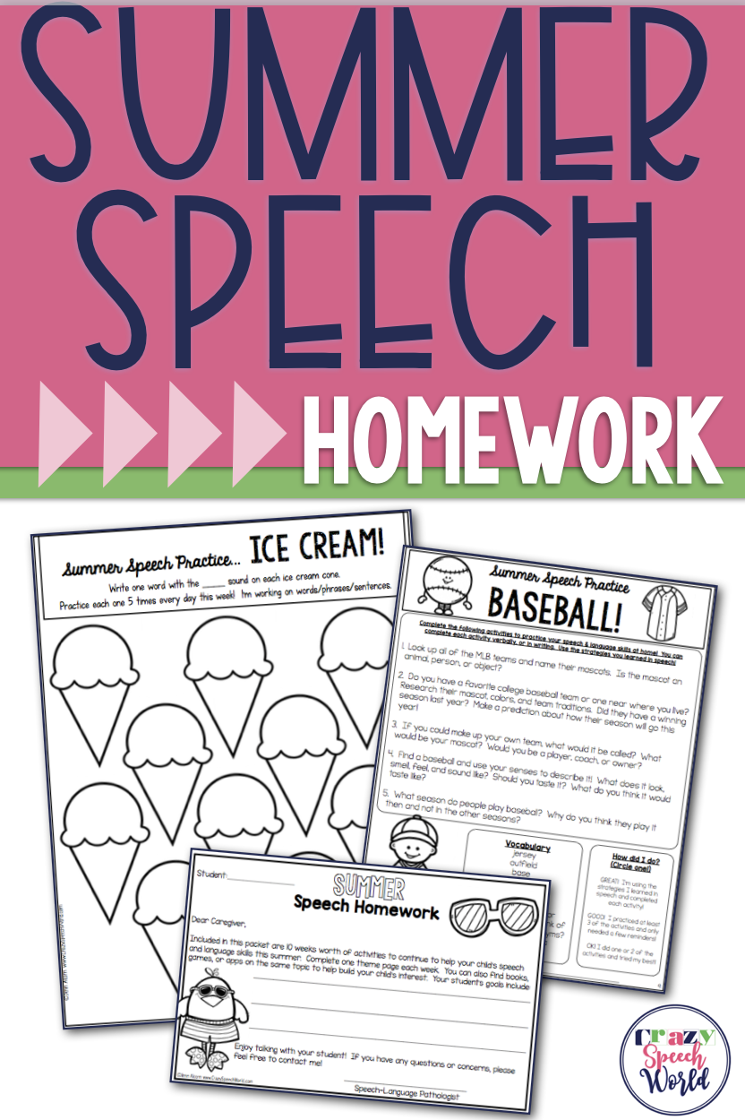 summer speech homework