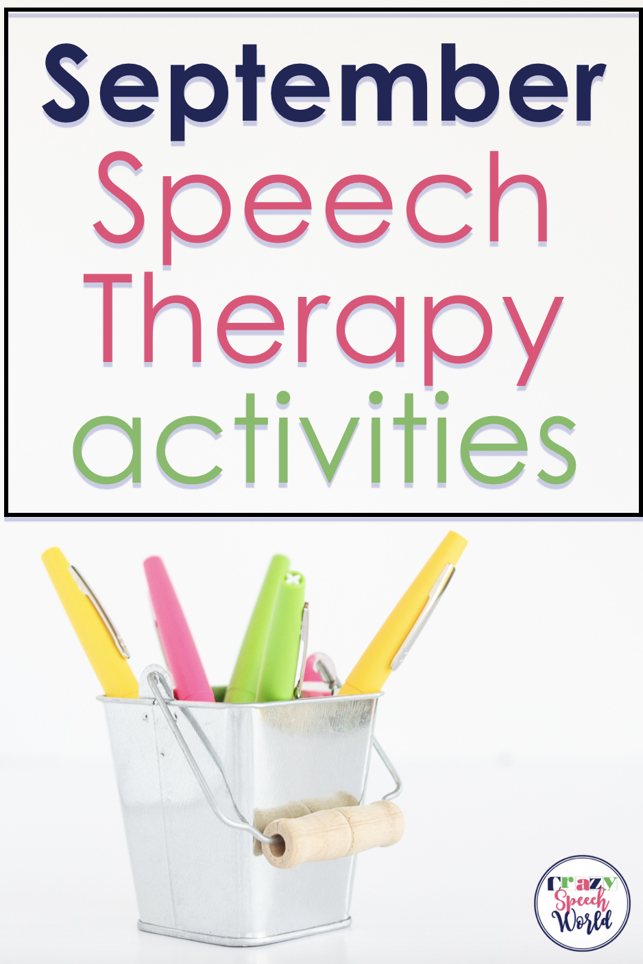 September Themed Activities for Speech Therapy Crazy Speech World