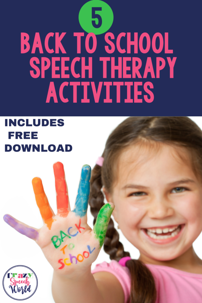 back to school activities for speech therapy